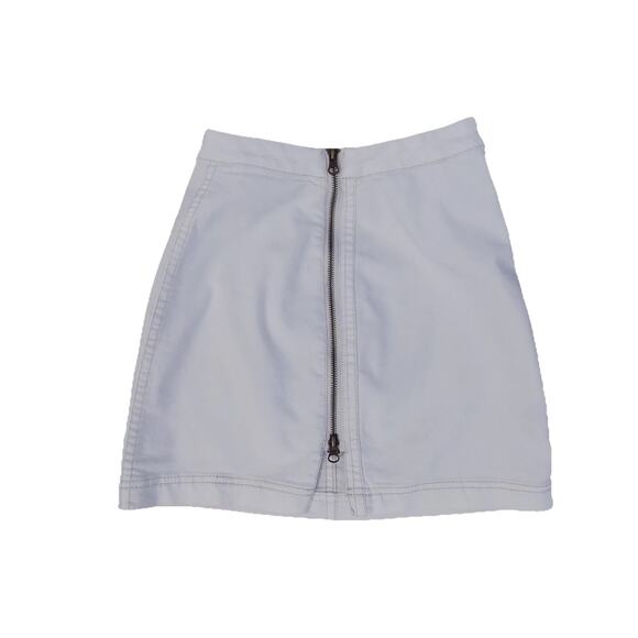 Free People Dresses & Skirts - Free People cream mini skirt front zipper size 2